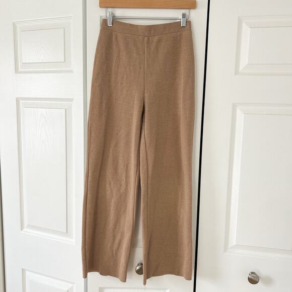 ZARA Tan Knit Sleeveless Turtleneck Lounge Set Two Piece Pants Outfit EUC S - Picture 4 of 13